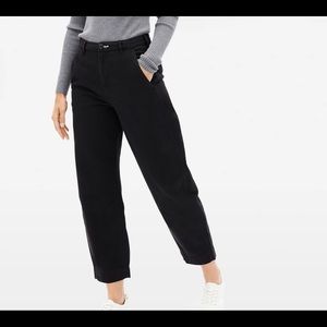 EVERLANE The Arc Black Canvas Pant Balloon Leg Cropped
